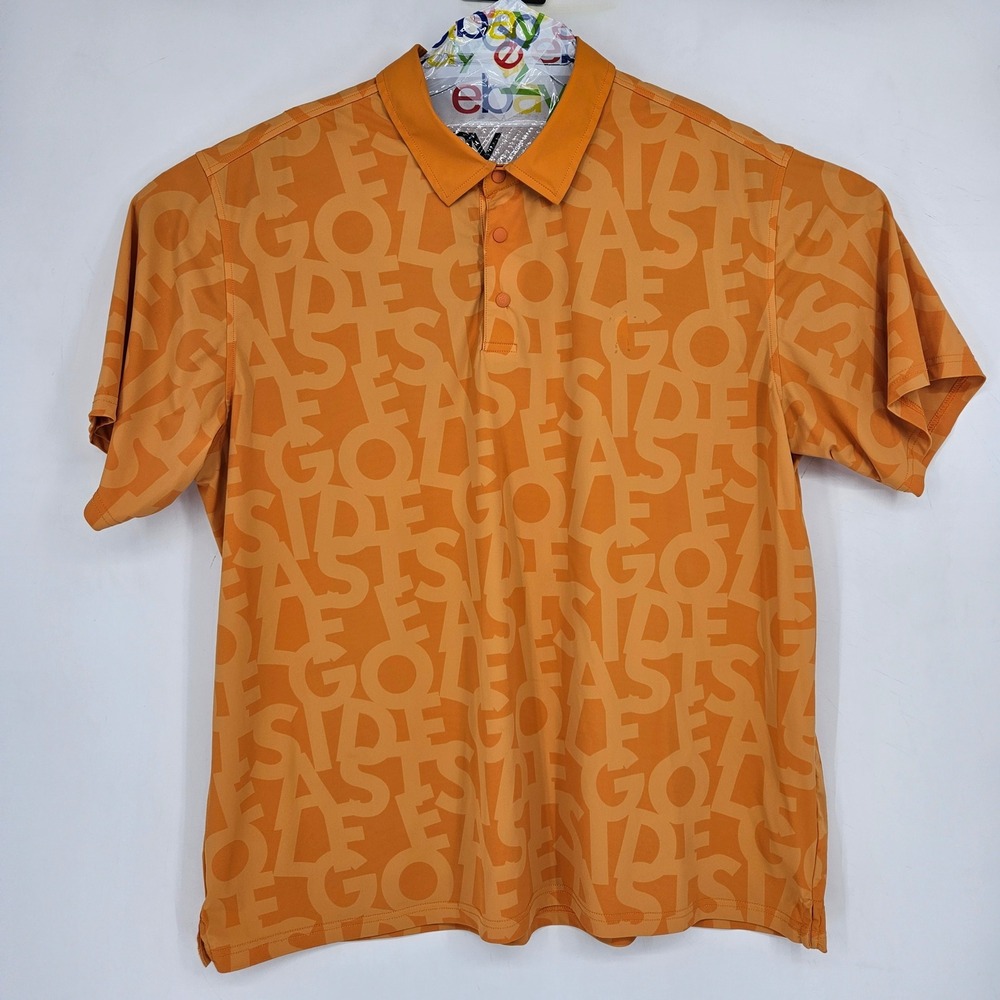 Eastside Golf Polo Shirt Mens‎ 3XL Short Sleeve Orange Casual Preppy Performance
